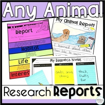 Preview of Animal Research Project Graphic Organizer, Informational Writing Report Template