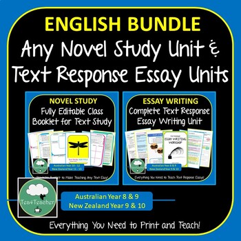 Preview of Any Novel Study Booklet and Text Response Essay BUNDLE