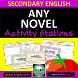 Any Novel TEXT STATIONS Novel Activities SECONDARY ENGLISH
