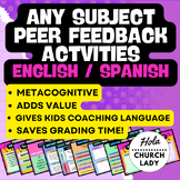 Any Subject Structured Peer Feedback Peer Review English/S