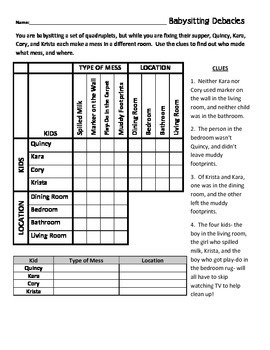 Any Time Logic Puzzles- Fun for Middle School! | TpT