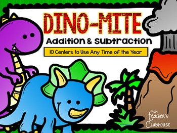 Preview of Any Time Series: Dino-Mite Addition & Subtraction to 20 Centers