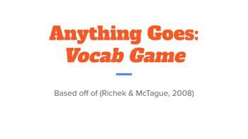 Preview of Anything Goes: Vocab Analysis Game ELL