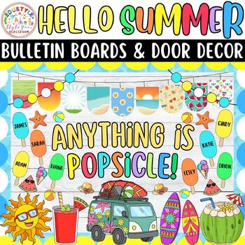 Preview of Anything is Popsicle!: Summer Bulletin Boards And Door Decor Kit | June And July