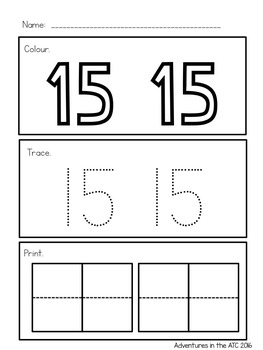 Anytime Math Worksheets - Number Sense by Adventures in the ATC | TPT