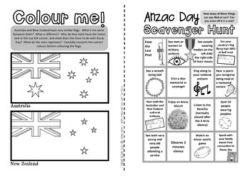 Anzac Day An Activity Booklet For Kiwi Aussie Kids By Green Grubs