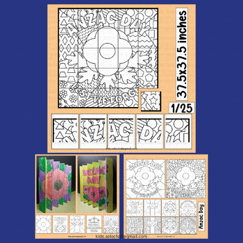 Preview of Anzac Day Craft Activities Pop Art Coloring Page Agamograph Math Poopy Poster