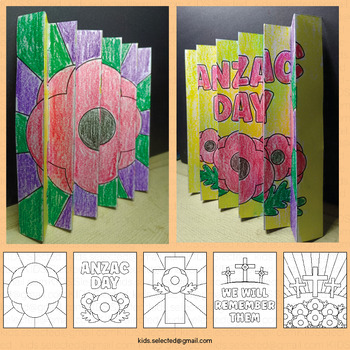 Preview of Anzac Day Craft Coloring Pages Agamograph Activities Poppy Bulletin Board Art