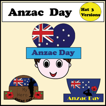 Preview of Anzac Day Craft Crown/ Hat Craft Activities Coloring 3 Versions