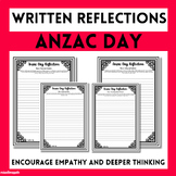 Anzac Day Four Different Written Reflection Tasks for Midd