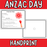 Anzac Day Handprint Art, Keepsake Art, Anzac Day Craft Activities