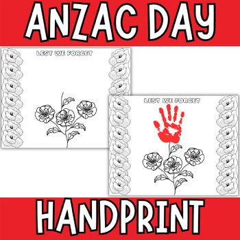 Preview of Anzac Day Handprint Art, Keepsake Art, Anzac Day Craft Activities