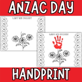 Anzac Day Handprint Art, Keepsake Art, Anzac Day Craft Activities