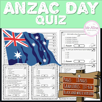 Preview of Gallipoli Challenge: Anzac Day Multiple Choice Quiz for History Buffs!