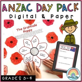 Preview of ANZAC Day Activities - Year 3 and Year 4 - Paper and Digital