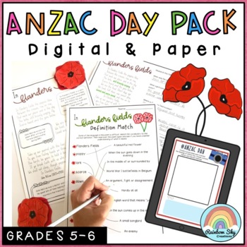 Preview of ANZAC Day Activities - Year 5 and Year 6 - Digital and Paper