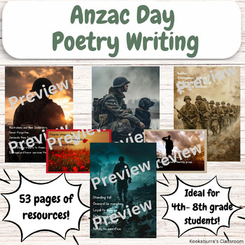 Preview of Anzac Day Poetry Writing Activities