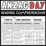 Anzac Day Reading Comprehension Passages and Questions - A