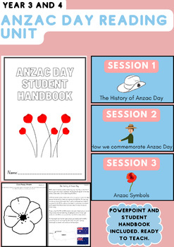 Preview of Anzac Day Reading Unit- FREEBIE!