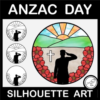 Preview of Anzac Day Silhouette Art Activity