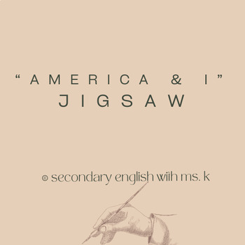 Preview of Anzia Yezierska's "America and I" Jigsaw