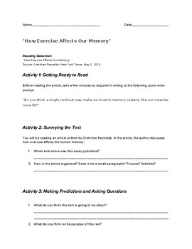 Preview of AoW: Exercise and Memory