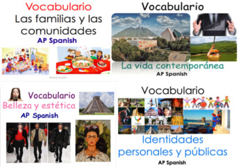 Preview of Ap Spanish Language and Culture Vocabulary Bundle Based on AP VHL Textbook