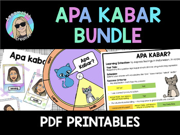Preview of Apa kabar Bundle- interactive wheel, card games, book cover and assessment