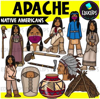 Preview of Apache | Native Americans Clip Art Set {Educlips Clipart}