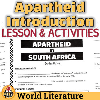 Preview of Apartheid Introduction Lesson & Activities for Born a Crime or Apartheid Units