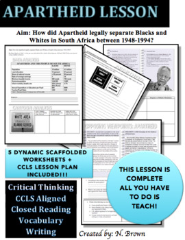 Preview of Apartheid Lesson