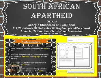 Preview of Apartheid in South Africa: Nelson Mandela and F.W. de Klerk (SS7H1c)