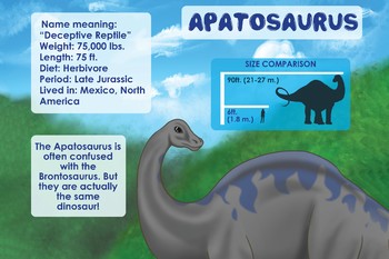 Preview of Apatosaurus - Dinosaur Poster & Handout