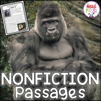 Preview of Apes Passages with Comprehension Questions and Writing Activities NO PREP