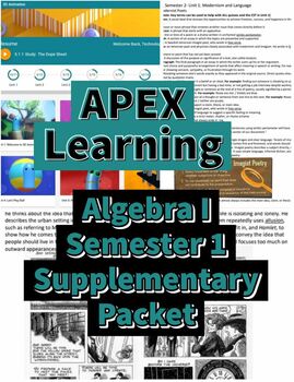 Preview of Apex Learning Algebra I Sem 1 Quiz-by-Quiz Study Packet
