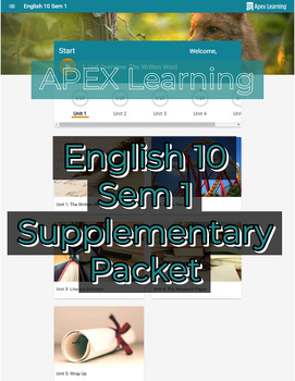 Preview of Apex Learning English 10 Sem 1 Unit-by-Unit Study Packet