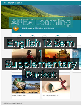 Preview of Apex Learning English 12 Sem 1 Quiz-by-Quiz Study Packet