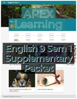 Preview of Apex Learning English 9 Semester 1 Unit-by-Unit Study Packet