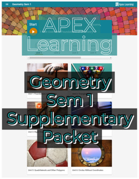 Preview of Apex Learning Geometry Sem 1 Quiz-by-Quiz Study Packet