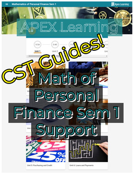 Preview of Apex Learning Math of Personal Finance Sem 1 CST Guides and Guided Notes