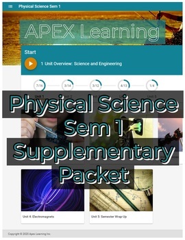 Preview of Apex Learning Physical Science Sem 1 Quiz-by-Quiz Study Packet