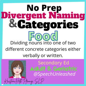 Preview of Aphasia & Divergent Naming FOUR 30 Minute Therapy Worksheets