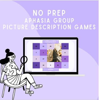 Preview of Aphasia Group Therapy: Picture Description Game, Word Finding Activity, No Prep