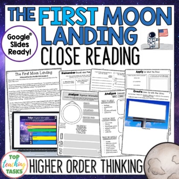 Preview of Apollo 11 Moon Landing Reading Comprehension Passages and Questions