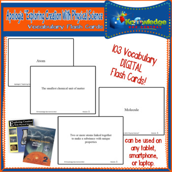 Preview of Apologia Expl. Creation W/ Physical Science Vocabulary Word Flash Cards TABLET