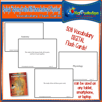 Preview of Apologia Expl Creation w/ Human Anatomy & Physiology Vocab Flash Cards TABLET