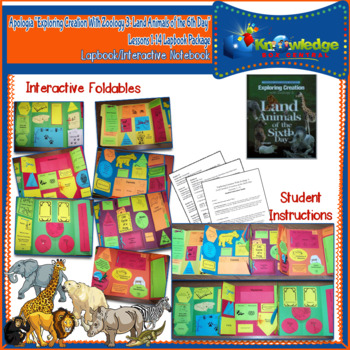 Preview of Apologia Expl Creation w/ Zoology 3: Land Animals Day Lapbook Package (1-14)