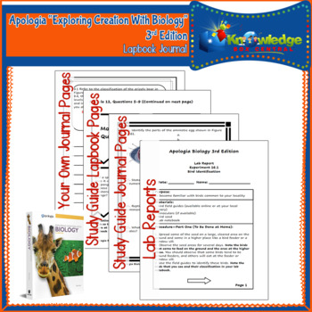 Preview of Apologia Exploring Creation With Biology 3rd Edition Lapbook Journal