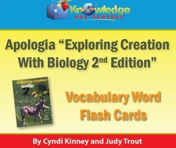 Preview of Apologia Exploring Creation With Biology Vocabulary Word Flash Cards (2nd Ed.)