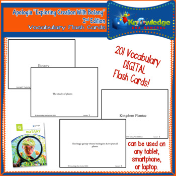Preview of Apologia Exploring Creation With Botany 2nd Edition Vocabulary Word Flash Cards